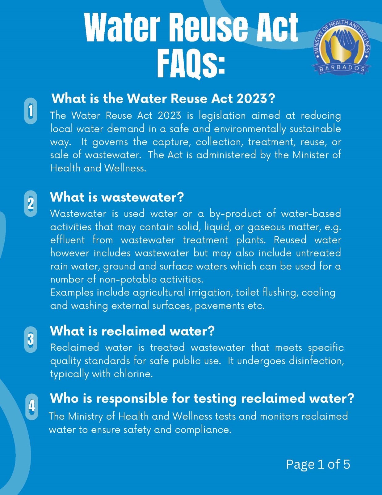 Water Reuse Act Frequently Asked Questions